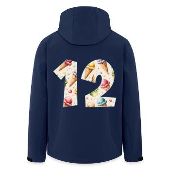 CREAM NUMBER 12 YEARS CREAM 12TH BIRTHDAY - Men’s Recycled Softshell Jacket by Stanley/Stella - navy - Back - AI Model Male 185 light (185cm)