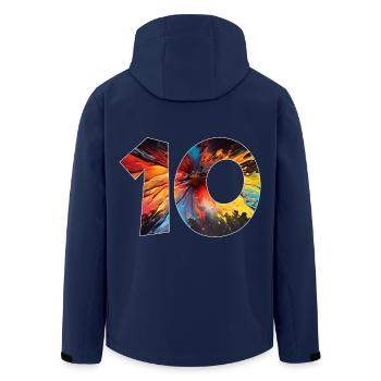 NUMÉRO 10 ANS 10E ANNIVERSAIRE - Veste softshell homme en polyester recyclé Stanley/Stella - marine - Dos - AI Model Male 185 light (185cm)