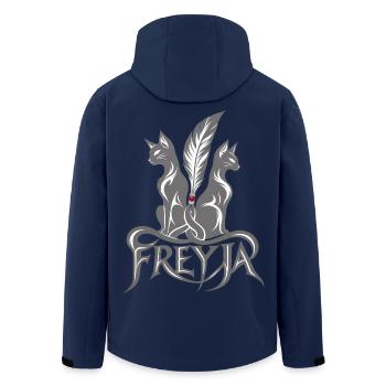 Freyja mit Katzen | Noventra - Recycelte Männer Softshell-Jacke von Stanley/Stella - Navy - Hinten - AI Model Male 185 light (185cm)