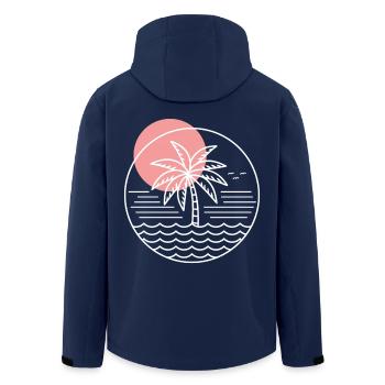 Palm Tree Circle - Men’s Recycled Softshell Jacket by Stanley/Stella - navy - Back - AI Model Male 185 light (185cm)