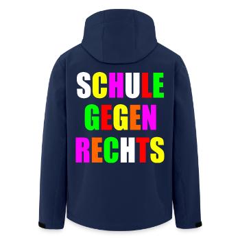 Schule gegen rechts - Recycelte Männer Softshell-Jacke von Stanley/Stella - Navy - Hinten - AI Model Male 185 light (185cm)