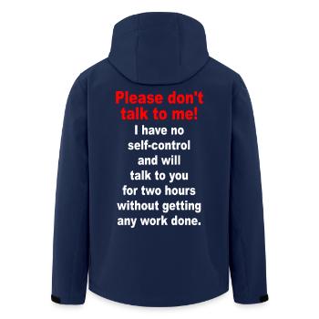 Bitte Sprich Mich Nicht An Ironie Sarkasmus Büro - Recycelte Männer Softshell-Jacke von Stanley/Stella - Navy - Hinten - AI Model Male 185 light (185cm)