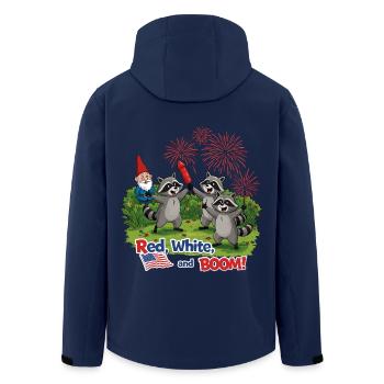 Raton laveur 4 juillet Feu d’artifice - Veste softshell homme en polyester recyclé Stanley/Stella - marine - Dos - AI Model Male 185 light (185cm)