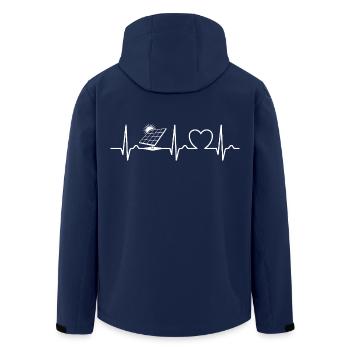 Photovoltaik - Solarenergie - EKG Kurve - Puls - Recycelte Männer Softshell-Jacke von Stanley/Stella - Navy - Hinten - AI Model Male 185 light (185cm)