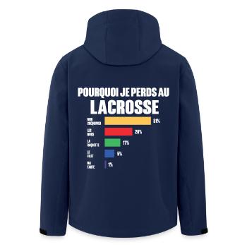 Lacrosse Trikot Ich kann nicht Ich habe Lacrosse - Recycelte Männer Softshell-Jacke von Stanley/Stella - Navy - Hinten - AI Model Male 185 light (185cm)