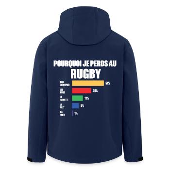 Rugby Trikot Ich kann nicht Ich habe Rugby - Recycelte Männer Softshell-Jacke von Stanley/Stella - Navy - Hinten - AI Model Male 185 light (185cm)