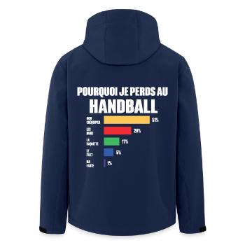 Handball Trikot Humor Handballspieler - Recycelte Männer Softshell-Jacke von Stanley/Stella - Navy - Hinten - AI Model Male 185 light (185cm)