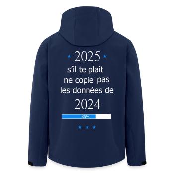 bonne année 2025 - Veste softshell homme en polyester recyclé Stanley/Stella - marine - Dos - AI Model Male 185 light (185cm)