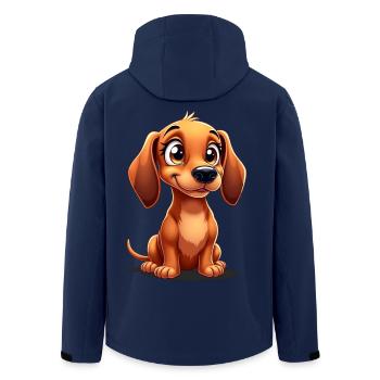 Cute Dachshund - Droll Dachshund - Men’s Recycled Softshell Jacket by Stanley/Stella - navy - Back - AI Model Male 185 light (185cm)