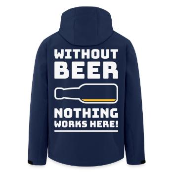 Ohne Bier funktioniert hier nichts! (Trinkt NEG 2C) - Recycelte Männer Softshell-Jacke von Stanley/Stella - Navy - Hinten - AI Model Male 185 light (185cm)
