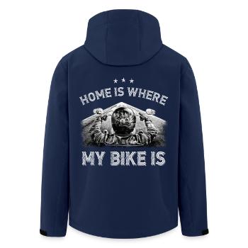 Home is Where My Bike Is - Cooles Biker Shirt - Recycelte Männer Softshell-Jacke von Stanley/Stella - Navy - Hinten - AI Model Male 185 light (185cm)
