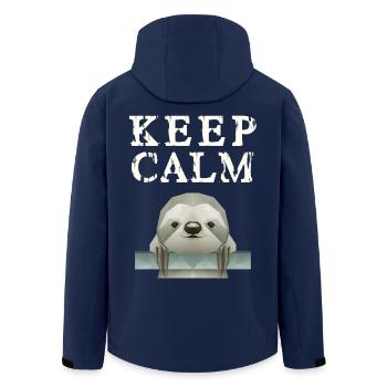 Keep Calm Faultier - Recycelte Männer Softshell-Jacke von Stanley/Stella - Navy - Hinten - AI Model Male 185 light (185cm)