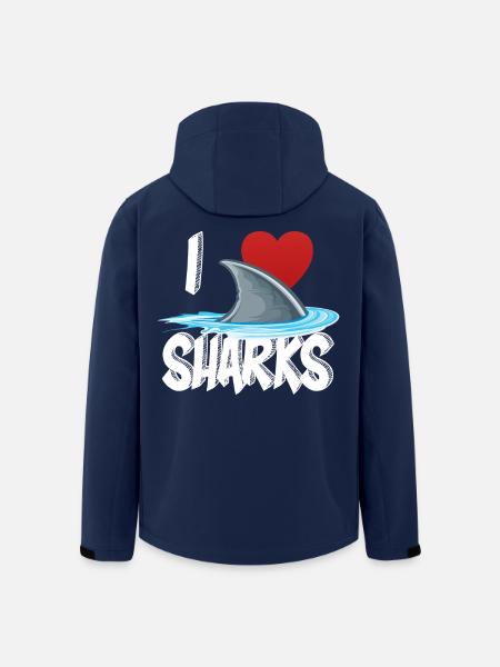 Ich liebe Haie Nette Neuheit Woche der Shark Geschenkidee für Shark Lovers Graphic Shark Fin - Recycelte Männer Softshell-Jacke von Stanley/Stella - Navy