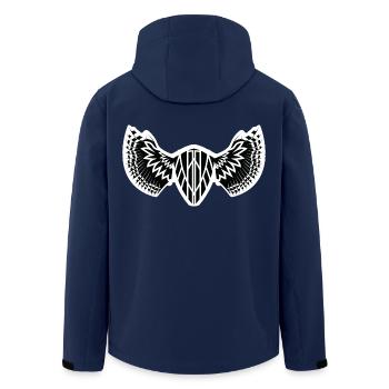 The Mystical Winged Ancient Shield - Men’s Recycled Softshell Jacket by Stanley/Stella - navy - Back - AI Model Male 185 light (185cm)