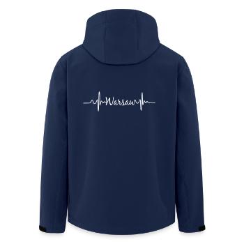 Herzschlag EKG Warschau Polen Hauptstadt Geschenk - Recycelte Männer Softshell-Jacke von Stanley/Stella - Navy - Hinten - AI Model Male 185 light (185cm)