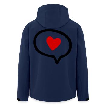 Speech bubble with heart - Men’s Recycled Softshell Jacket by Stanley/Stella - navy - Back - AI Model Male 185 light (185cm)