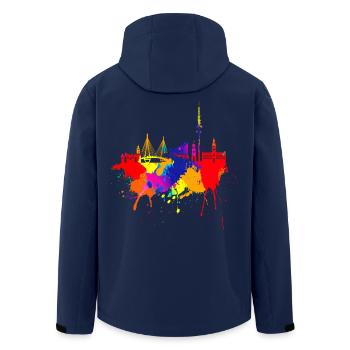 Hamburg Skyline Bunte Farben Malerei Kunst Perle - Recycelte Männer Softshell-Jacke von Stanley/Stella - Navy - Hinten - AI Model Male 185 light (185cm)