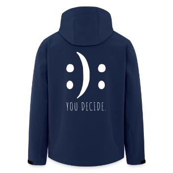 You Decide You Decide Good Bad Mood - Men’s Recycled Softshell Jacket by Stanley/Stella - navy - Back - AI Model Male 185 light (185cm)