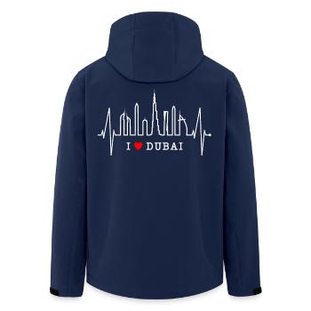 Dubai Skyline Heartbeat Burj Khalifa Silhouette - Men’s Recycled Softshell Jacket by Stanley/Stella - navy - Back - AI Model Male 185 light (185cm)