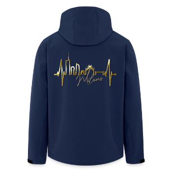 Milan Skyline Italy Heartbeat Fan Love Milano - Men’s Recycled Softshell Jacket by Stanley/Stella - navy - Back - AI Model Male 185 light (185cm)