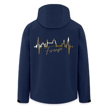 Florence Skyline Italie Heartbeat I Love Firenze - Veste softshell homme en polyester recyclé Stanley/Stella - marine - Dos - AI Model Male 185 light (185cm)