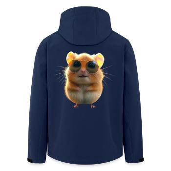 Hamster with Sunglasses Gold Hamster Cute Hamster - Men’s Recycled Softshell Jacket by Stanley/Stella - navy - Back - AI Model Male 185 light (185cm)