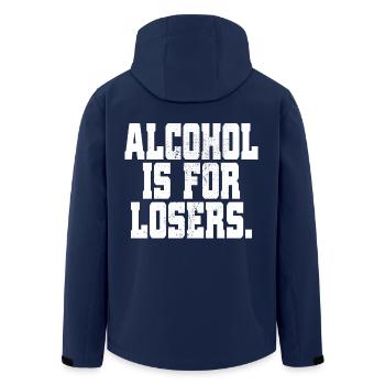 Alcohol Is For Losers Alkoholfrei Sober Ohne Alk - Men’s Recycled Softshell Jacket by Stanley/Stella - navy - Back - AI Model Male 185 light (185cm)