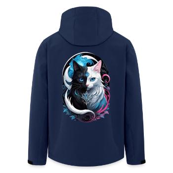 Yin and yang fantasy cat - Men’s Recycled Softshell Jacket by Stanley/Stella - navy - Back - AI Model Male 185 light (185cm)