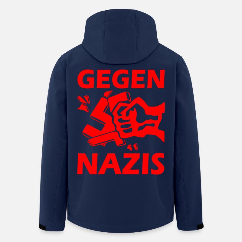 Gegen nazis - Recycelte Männer Softshell-Jacke von Stanley/Stella - Navy