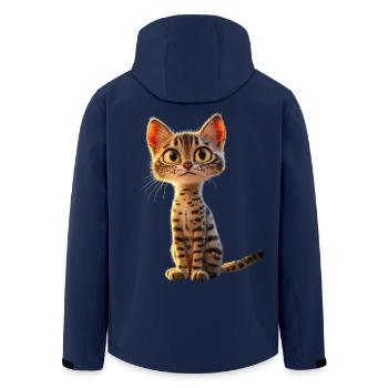 Savannah Katze Cat Mama Süße Serval Leopard Katzen - Recycelte Männer Softshell-Jacke von Stanley/Stella - Navy - Hinten - AI Model Male 185 light (185cm)