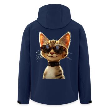 Savannah Katze Cat Mama Süße Serval Leopard Katzen - Recycelte Männer Softshell-Jacke von Stanley/Stella - Navy - Hinten - AI Model Male 185 light (185cm)
