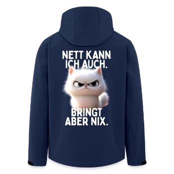 Nice I can also bring but no office cats - Men’s Recycled Softshell Jacket by Stanley/Stella - navy - Back - AI Model Male 185 light (185cm)