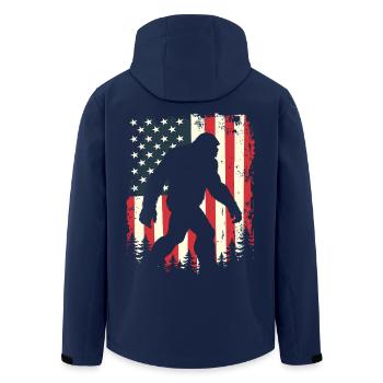 Bigfoot Patriot Sasquatch USA Flagge Amerika - Recycelte Männer Softshell-Jacke von Stanley/Stella - Navy - Hinten - AI Model Male 185 light (185cm)