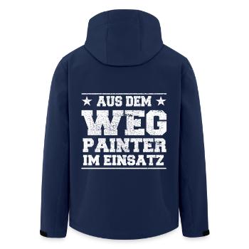 Aus dem Weg Painter im Einsatz Design - Recycelte Männer Softshell-Jacke von Stanley/Stella - Navy - Hinten - AI Model Male 185 light (185cm)
