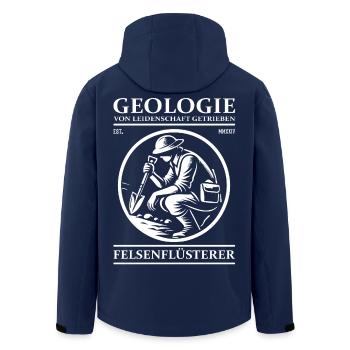 Geologe – Der Felsenflüsterer - Geologie Design - Recycelte Männer Softshell-Jacke von Stanley/Stella - Navy - Hinten - AI Model Male 185 light (185cm)