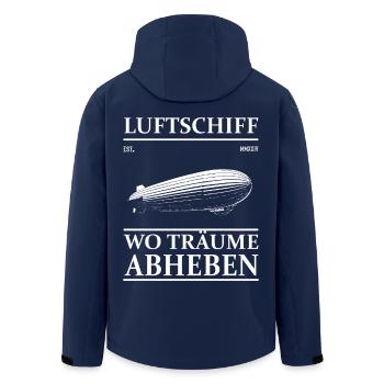 Zeppelin Luftschiffe Design, wo Träume Abheben - Recycelte Männer Softshell-Jacke von Stanley/Stella - Navy - Hinten - AI Model Male 185 light (185cm)