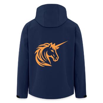 Magic in Orange – The Unicorn Design - Men’s Recycled Softshell Jacket by Stanley/Stella - navy - Back - AI Model Male 185 light (185cm)