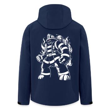 Monster Feuerwehrmann - Recycelte Männer Softshell-Jacke von Stanley/Stella - Navy - Hinten - AI Model Male 185 light (185cm)