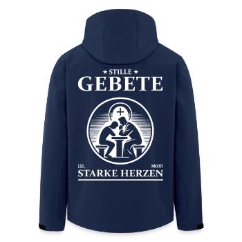 Seelsorge – Stille Gebete, starke Herzen - Recycelte Männer Softshell-Jacke von Stanley/Stella - Navy - Hinten - AI Model Male 185 light (185cm)