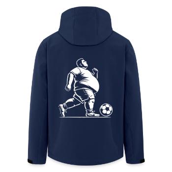 Fußballer mit Bauch und Ballgefühl - Recycelte Männer Softshell-Jacke von Stanley/Stella - Navy - Hinten - AI Model Male 185 light (185cm)