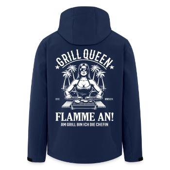 Grill Queen - Flame on at the Grill - Men’s Recycled Softshell Jacket by Stanley/Stella - navy - Back - AI Model Male 185 light (185cm)
