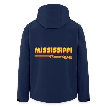 cool Mississippi USA states design - Men’s Recycled Softshell Jacket by Stanley/Stella - navy - Back - AI Model Male 185 light (185cm)