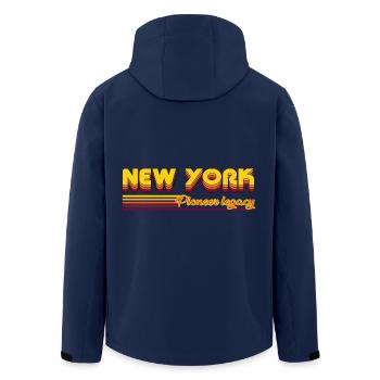 cool New York USA states design - Men’s Recycled Softshell Jacket by Stanley/Stella - navy - Back - AI Model Male 185 light (185cm)