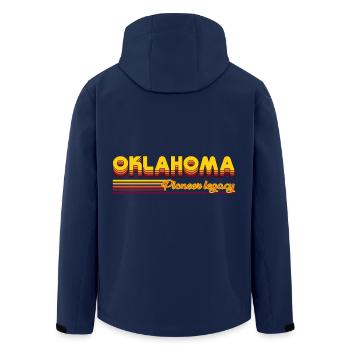 design cool des États de l’Oklahoma aux États-Unis - Veste softshell homme en polyester recyclé Stanley/Stella - marine - Dos - AI Model Male 185 light (185cm)