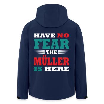 Have no Fear the Müller is here Outfit - Recycelte Männer Softshell-Jacke von Stanley/Stella - Navy - Hinten - AI Model Male 185 light (185cm)