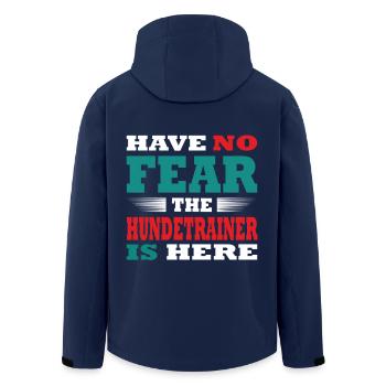 Have no Fear the Hundetrainer is here Outfit - Recycelte Männer Softshell-Jacke von Stanley/Stella - Navy - Hinten - AI Model Male 185 light (185cm)