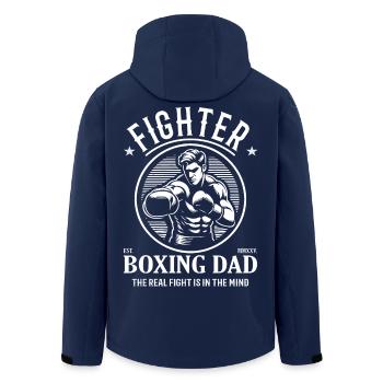 Boxing Dad Design – Un père fier avec de l’influence - Veste softshell homme en polyester recyclé Stanley/Stella - marine - Dos - AI Model Male 185 light (185cm)