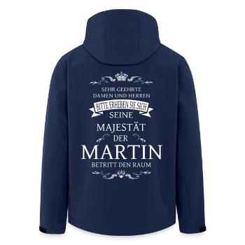 Sa Majesté le Martin entre dans la salle - Veste softshell homme en polyester recyclé Stanley/Stella - marine - Dos - AI Model Male 185 light (185cm)