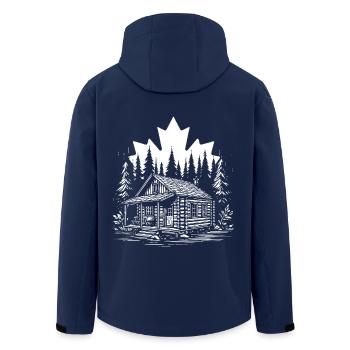 Kanada Blockhütte Wald – Natur pur Design - Recycelte Männer Softshell-Jacke von Stanley/Stella - Navy - Hinten - AI Model Male 185 light (185cm)