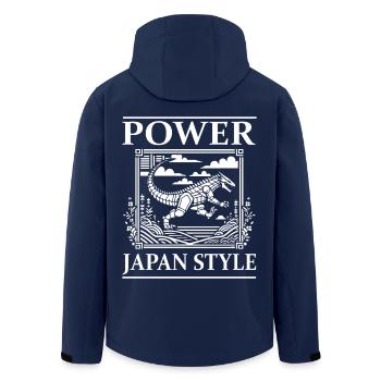 Comic Kaiju Power Design - Japan Style - Men’s Recycled Softshell Jacket by Stanley/Stella - navy - Back - AI Model Male 185 light (185cm)